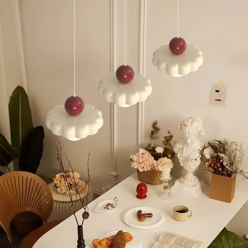 Kronleuchter Design mit Blumen im kreativen Creme-Stil - vue 4 sur 5