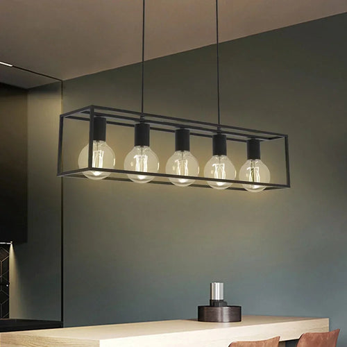 plafonnier led suspendu style industriel rétro avec câble réglable - vue 5 sur 7