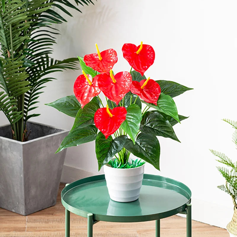plantes artificielles monstera palmier anthurium décoration intérieure extérieure - vue 5 sur 9
