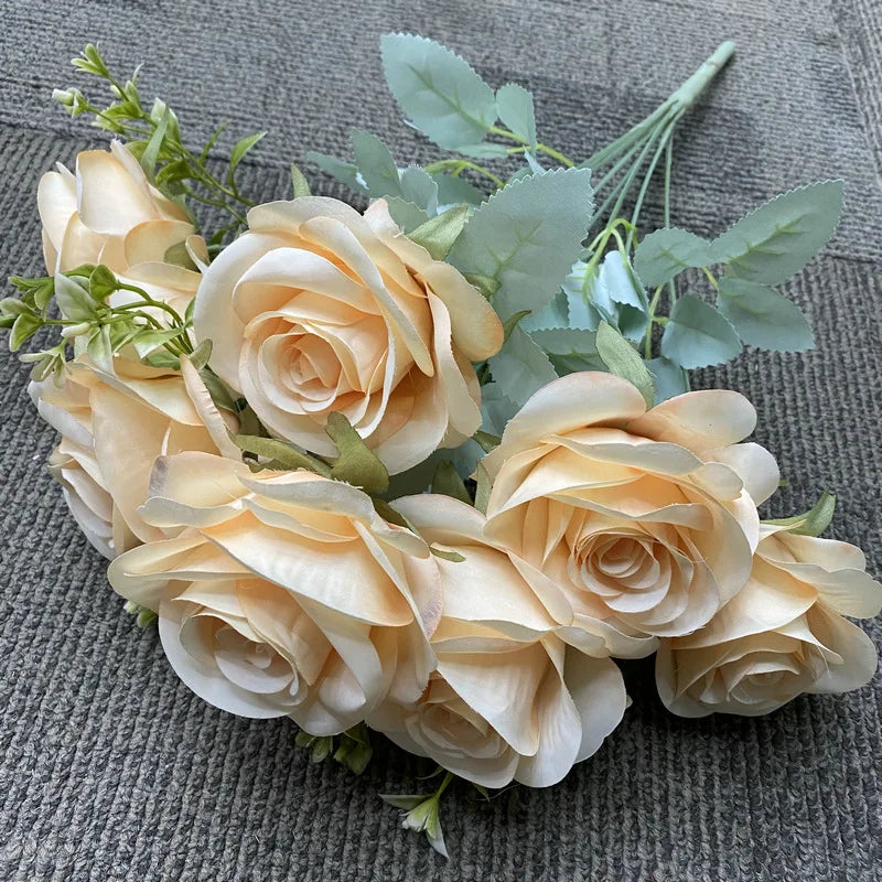 bouquet de roses artificielles en soie décoration florale élégante