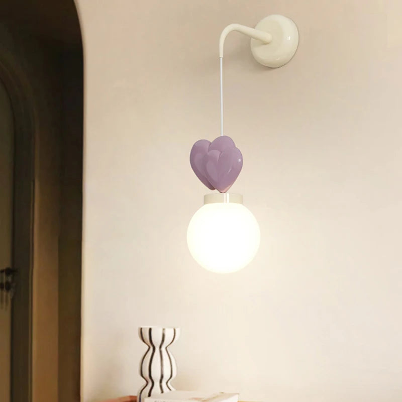 Children's Room Hanging Wall Light Purple Red Pink Love Wall Lamp for Nursery School Kids Baby Room Decorative Night Lamps E27 - vue 3 sur 11