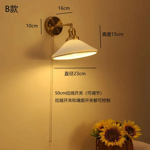 LED-Wandleuchte im antiken Stil mit Zugschalter - vue 8 sur 10