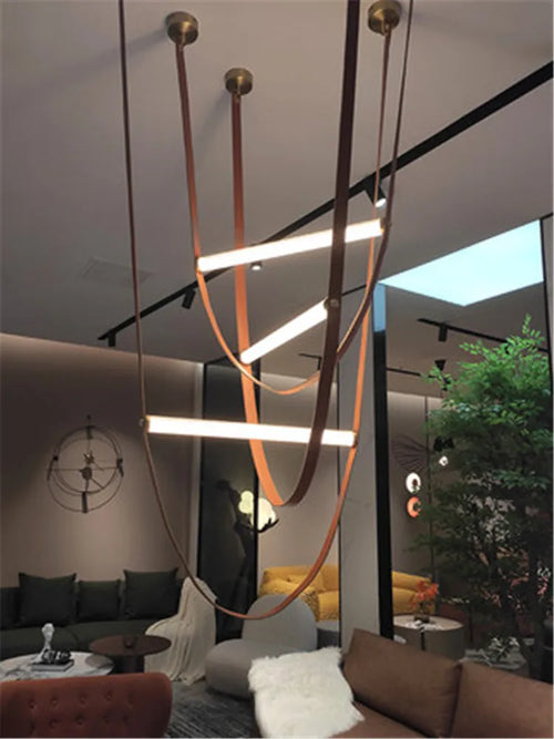 Kreative minimalistische LED-Pendelleuchte aus Glasröhren im postmodernen Stil - vue 3 sur 14