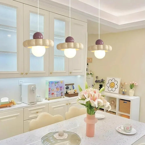 Kronleuchter Design mit Blumen im kreativen Creme-Stil - vue 3 sur 5