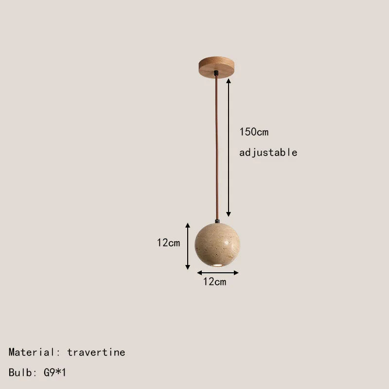 suspension en bois et pierre naturelle pour intérieur décoratif