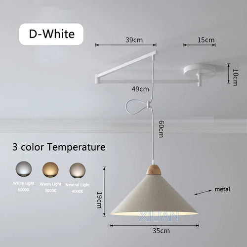 Moderne LED-Pendelleuchte mit schwenkbarem Arm - vue 10 sur 30