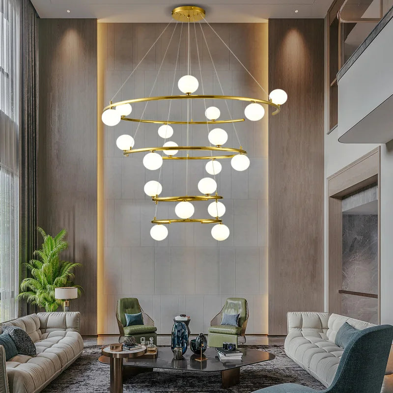 lustre créatif en fer et verre pour décoration élégante - vue 4 sur 16