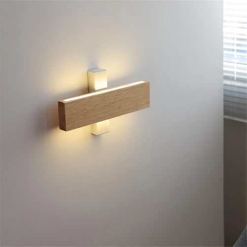 applique murale led moderne en bois décorative d'intérieur - vue 6 sur 9