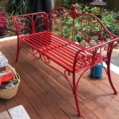 banc de jardin fer forgé table et chaises extérieur - vue 14 sur 14