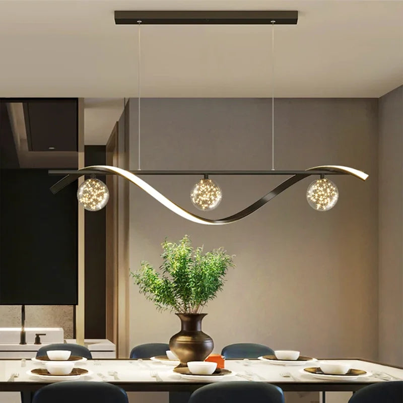 Suspension led minimaliste moderne à intensité variable pour intérieur