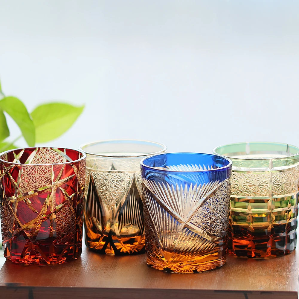 Verre whisky style edo kiriko gravure artisanale - vue 3 sur 7