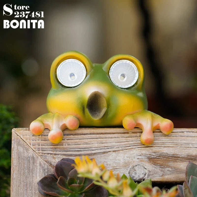 Lampe solaire de grenouille coquine studieuse pour la décoration de paysage de cour ornements en résine Led Bub lumière de jardin étanche solaire - vue 4 sur 9
