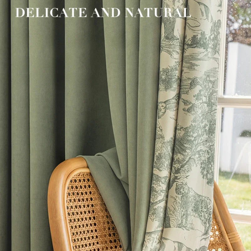 Rideau occultant motif floral moderne sur mesure salon