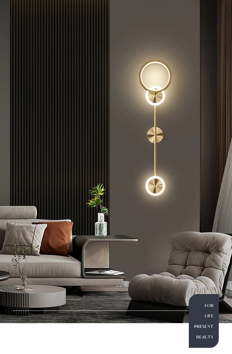 Nordic minimalist living room background wall light, modern creative corridor hallway light, bedroom bedside decorative light - vue 5 sur 13