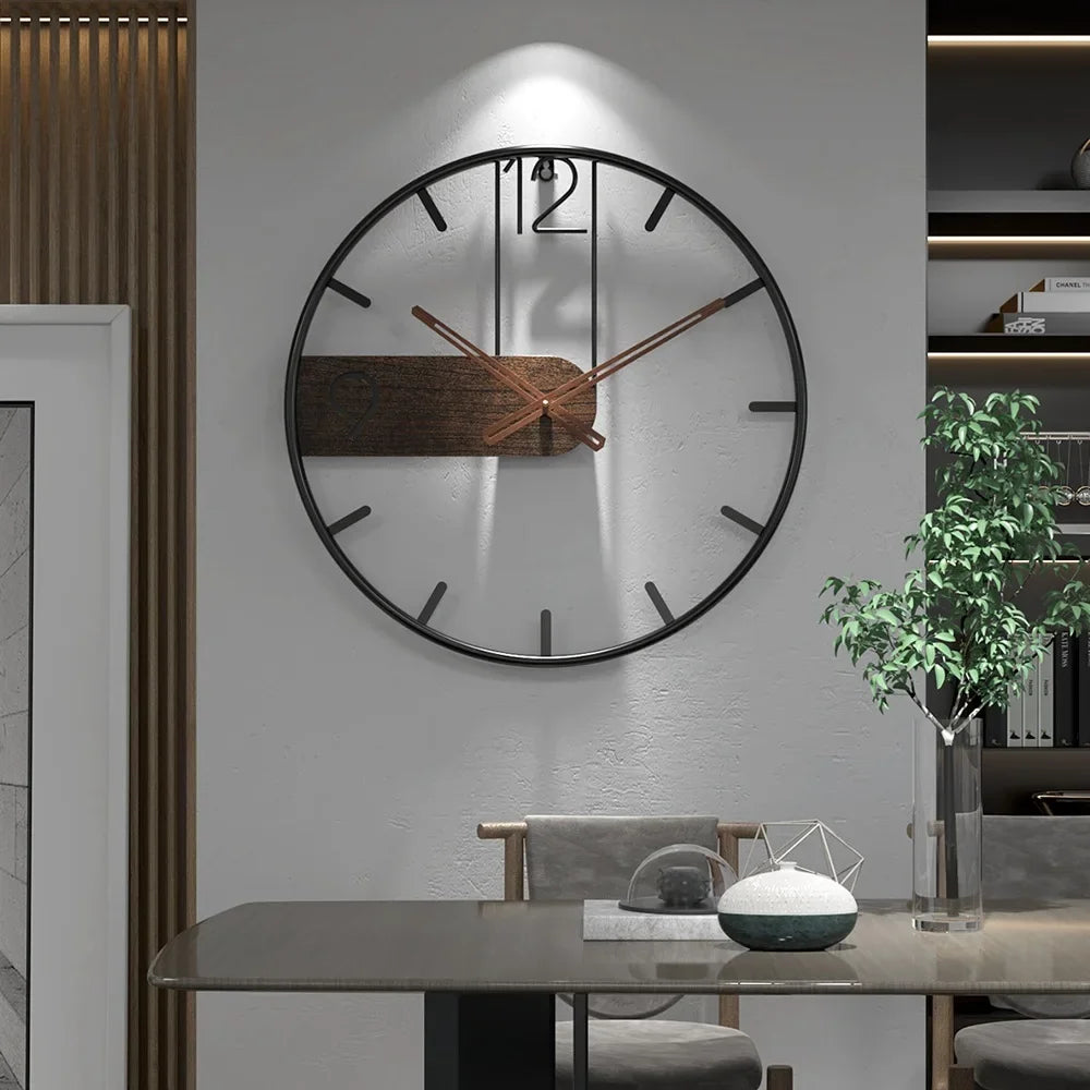 horloge murale en fer design rétro nordique créative décoration intérieure - vue 3 sur 6