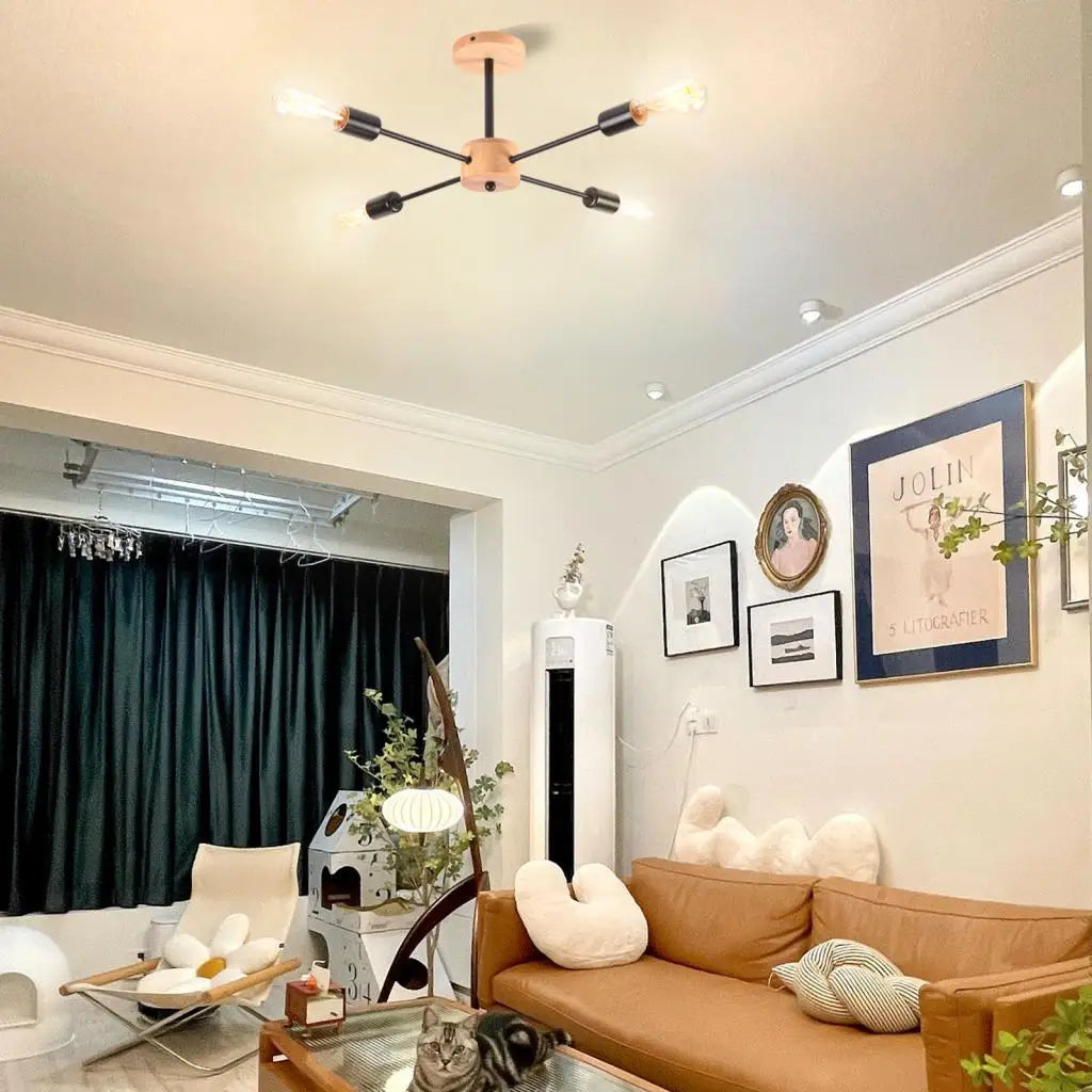 lustre moderne en forme d'araignée avec 4 prises d'éclairage - vue 5 sur 7