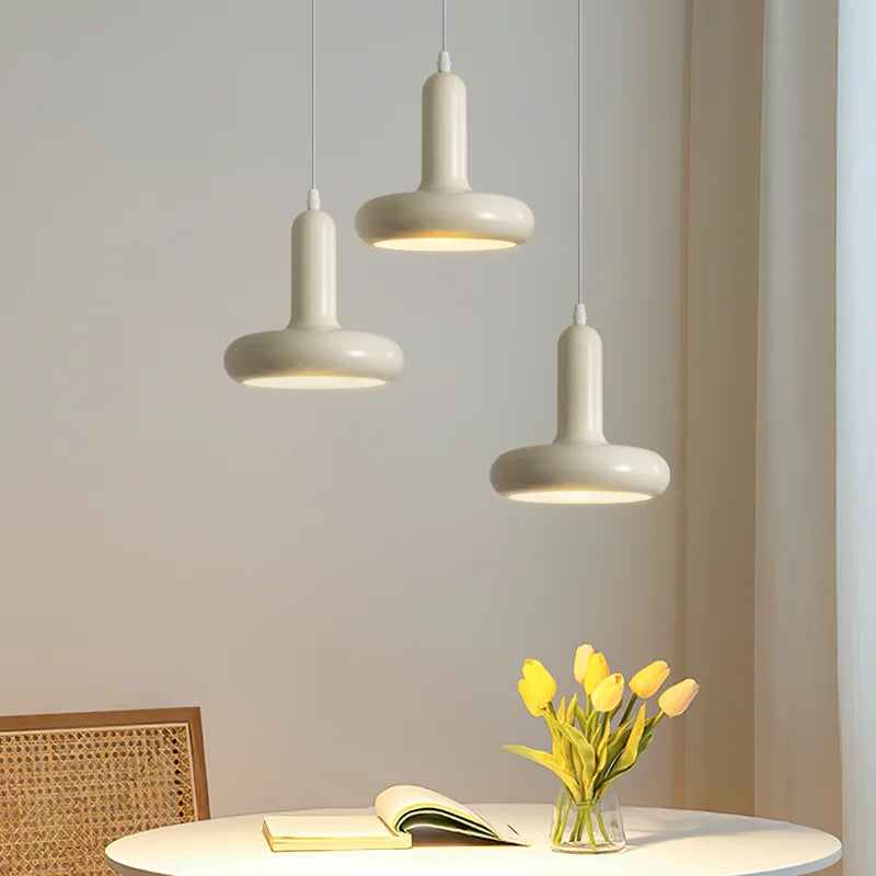 Nordique Bauhaus Rétro Blanc Restaurant Suspension Lumières Médiéval Designer Salle À Manger Lampe De Table Chambre Chevet Plafond Lustre