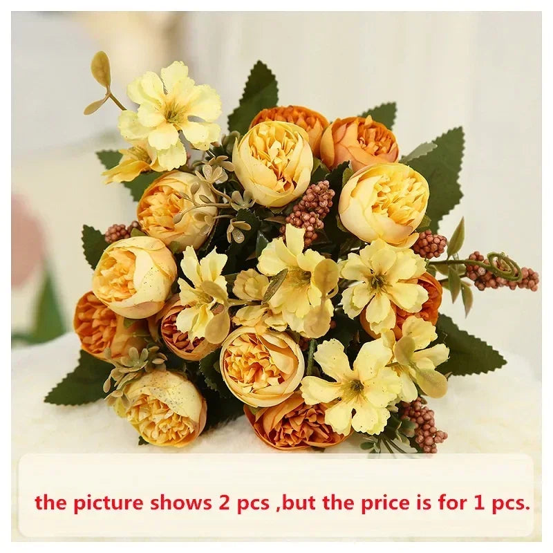décoration de mariage fleurs artificielles en soie et plantes vertes - vue 13 sur 12