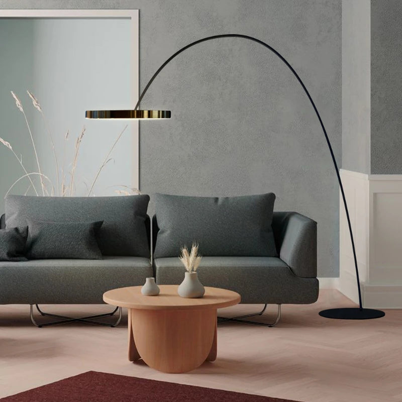 lampadaire led dimmable design nordique c anneau pour décoration maison - vue 4 sur 12
