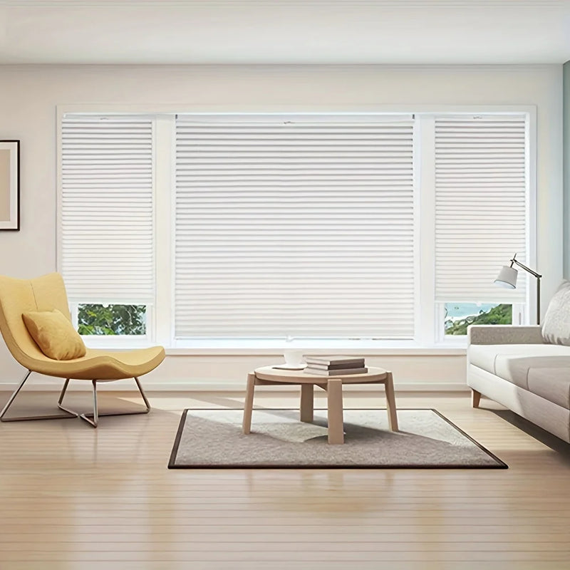 Store plissé occultant sans perçage pour fenêtre