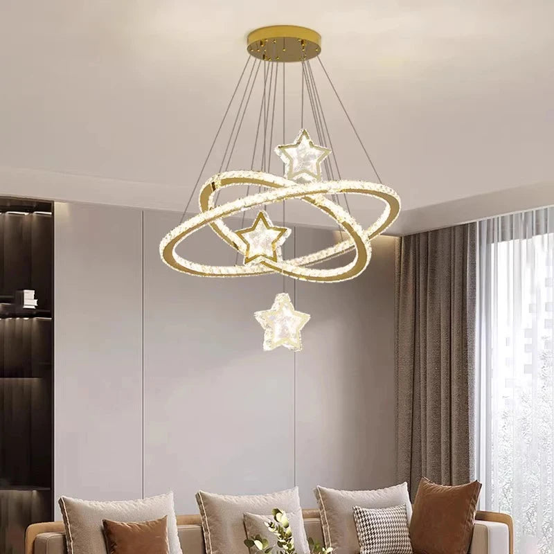 lampes suspendues intelligentes en cristal au design moderne - vue 2 sur 9