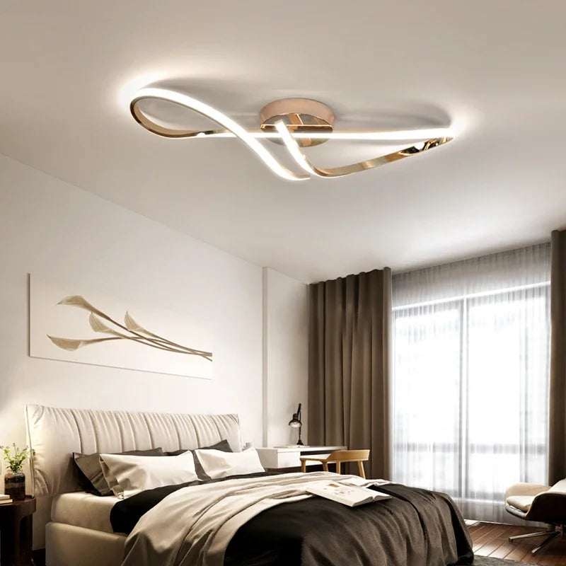 plafonnier moderne à leds doré chromé pour intérieur - vue 5 sur 10