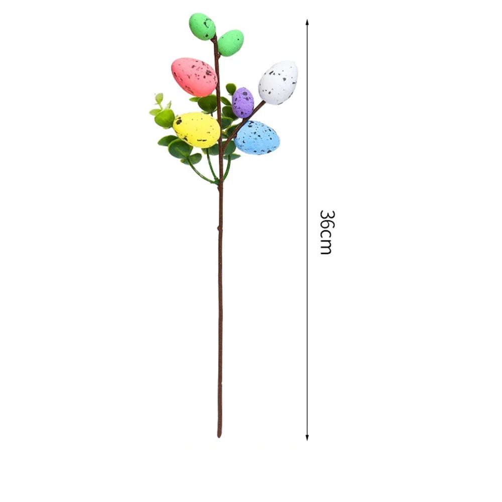 décoration florale artificielle de pâques avec lapins et œufs - vue 15 sur 16