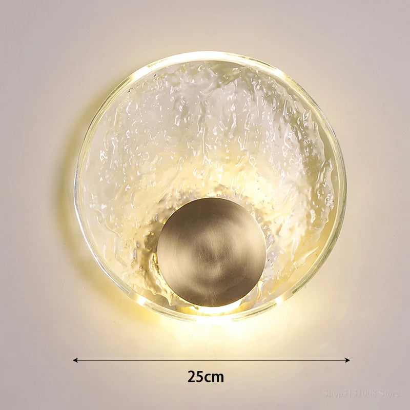 LED-Wandleuchte im nordischen Stil aus Klarglas und Kupfer - vue 8 sur 8