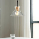 lampes suspendues nordiques en verre et bois led décoratives