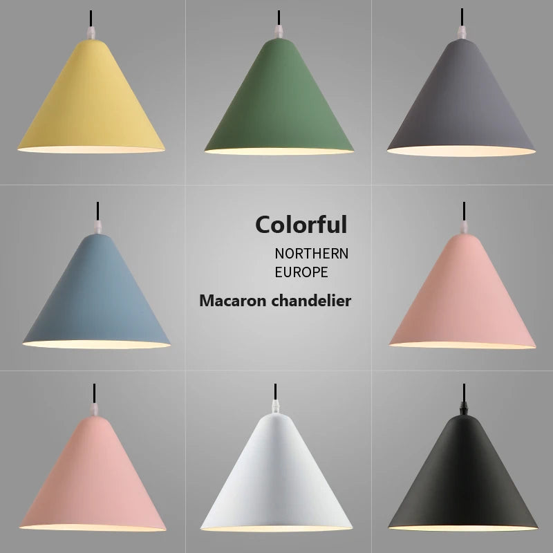 Suspension LED au style nordique Macaron en fer - vue 7 sur 20