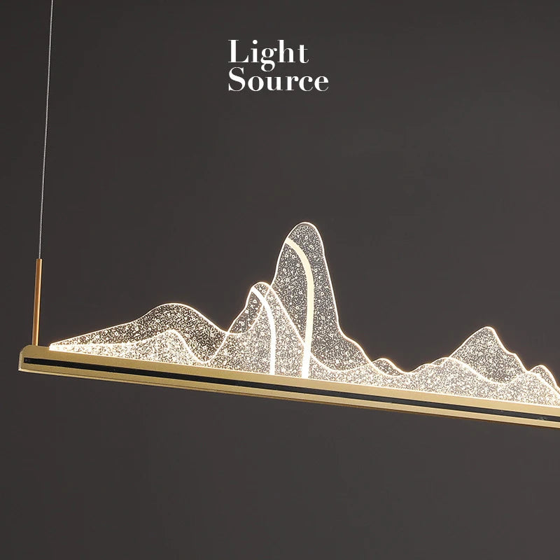 SANDYHA Pendelleuchte Schneeberge Chinesischer Stil Designer Landschaft Kreative LED-Leuchte für Wohnzimmer Esszimmer Bar - vue 3 sur 14