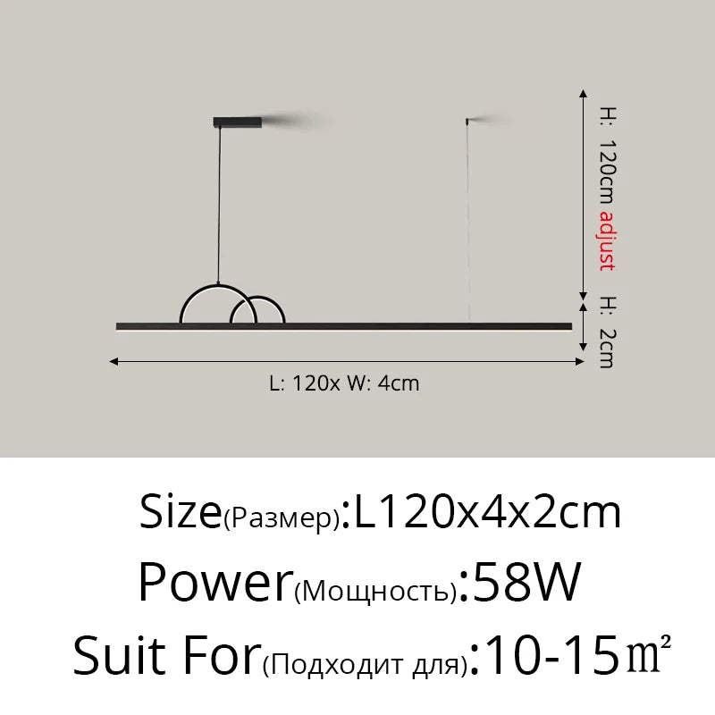 lustre à led nordique design pour éclairage intérieur moderne - vue 14 sur 18