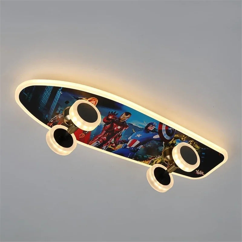 Plafonniers créatifs en forme de Skateboard