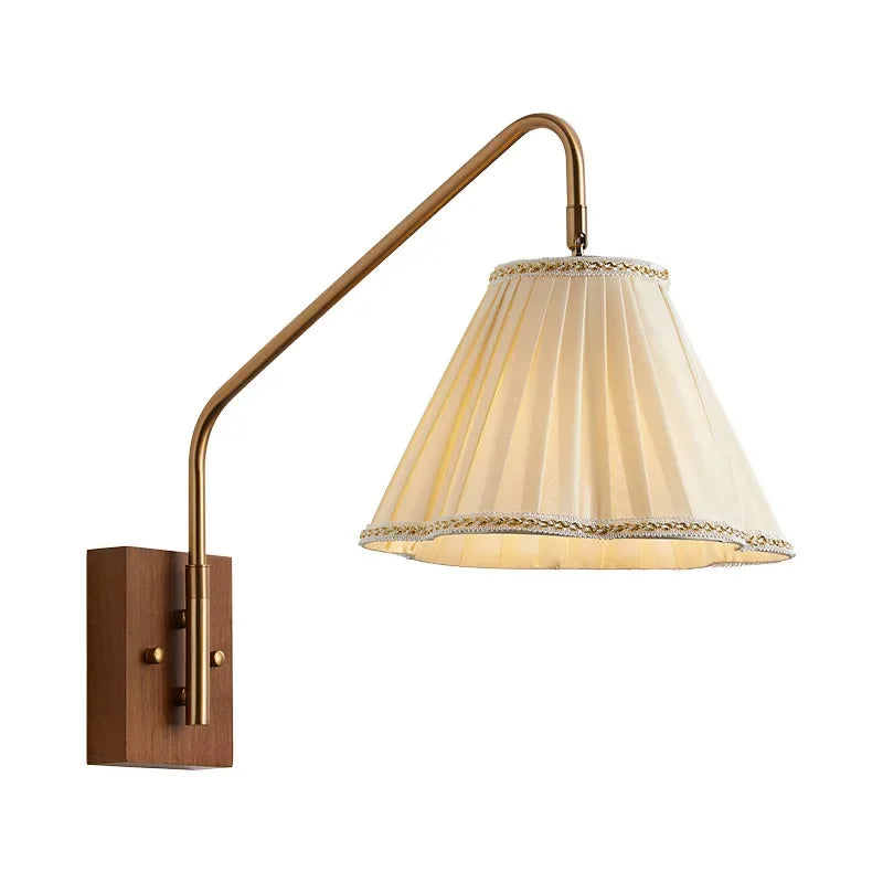 Retro Bedroom Wall Lamp, Nordic Nostalgic Wooden Homestay, Living Room, Dining Room, Study, Bedside Decoration, LED Wall Lamp - vue 7 sur 8
