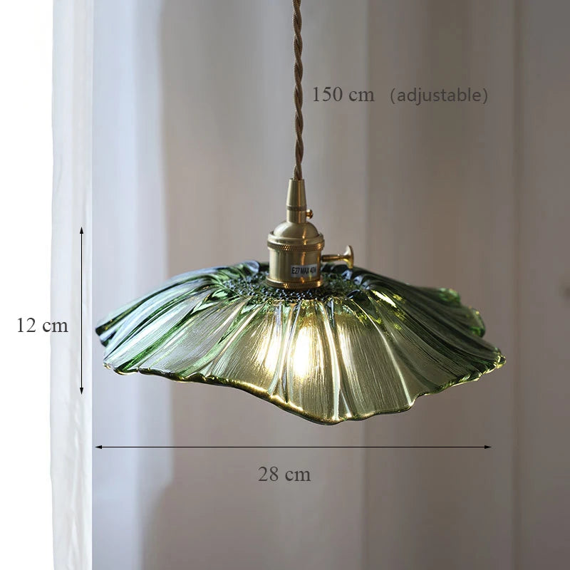 suspension en verre tournesol japonais design moderne décoratif - vue 11 sur 12