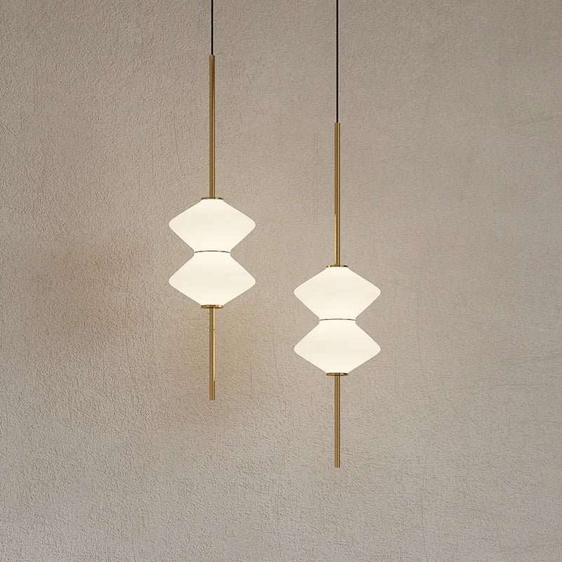 Suspension LED en verre blanc moderne - vue 4 sur 10