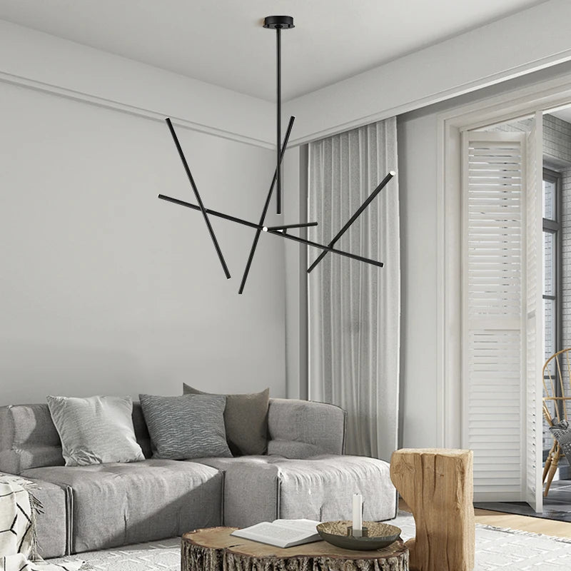 lustre post-moderne créatif personnalité nordique led forme branche - vue 4 sur 8