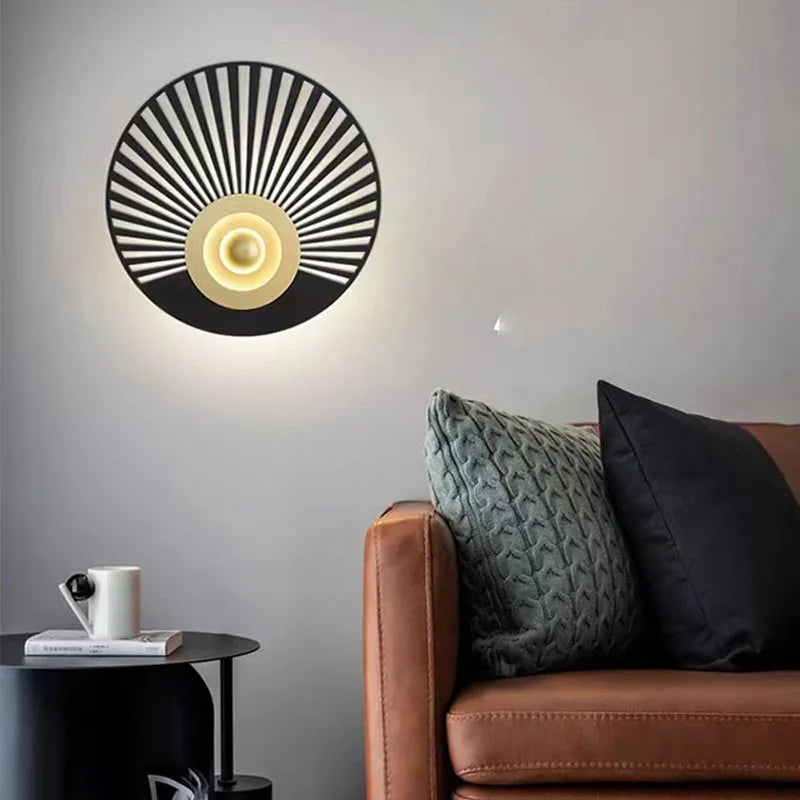 applique murale led ronde art déco pour divers espaces - vue 3 sur 12