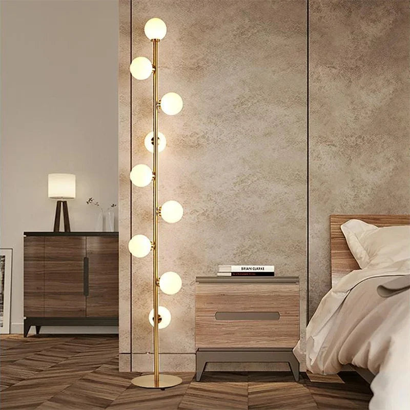 lampadaire led moderne boule de verre style nordique décoratif - vue 3 sur 6