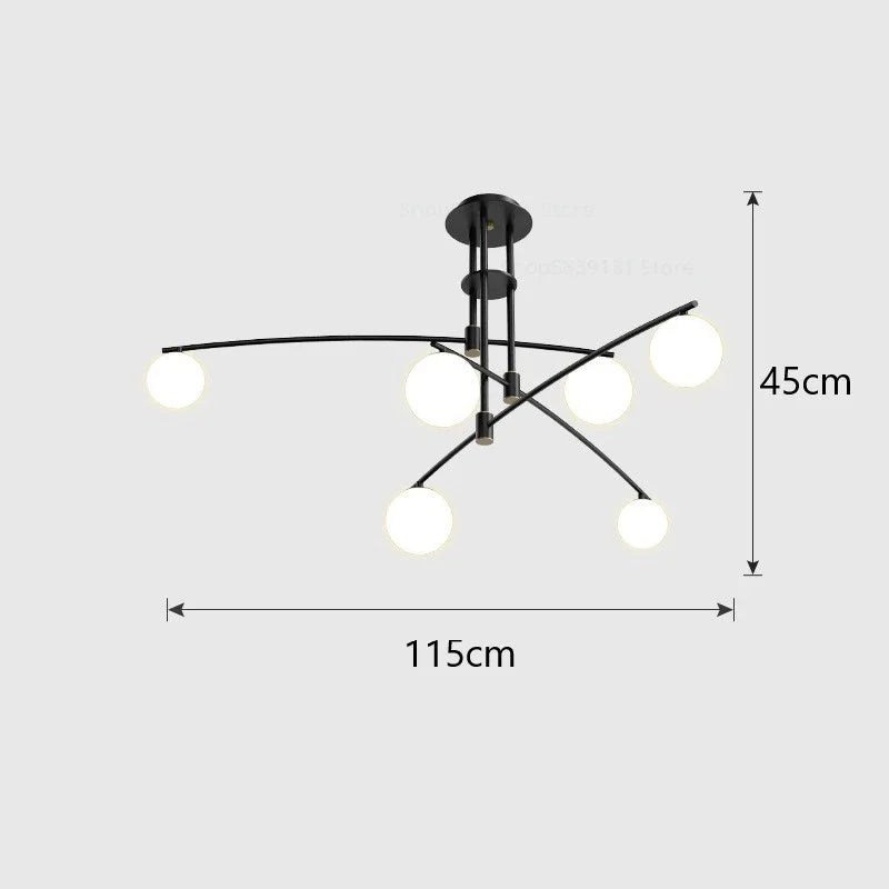 lustre led moderne youlaike en verre pour salon cuisine - vue 10 sur 12