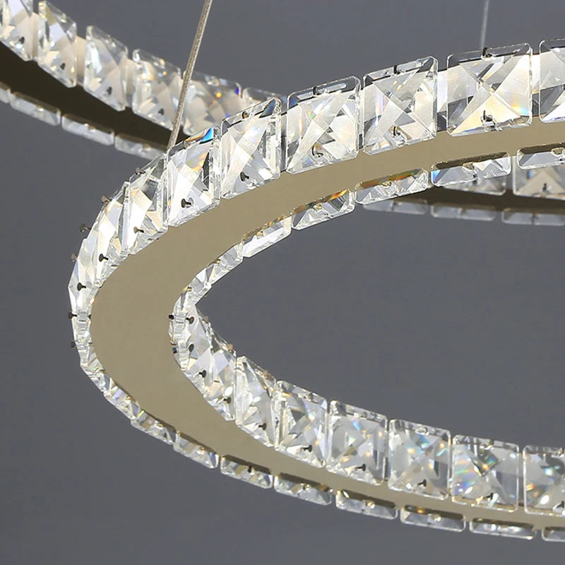 Moderner Kronleuchter aus Kristallglas mit LED-Sternenlicht - vue 5 sur 13