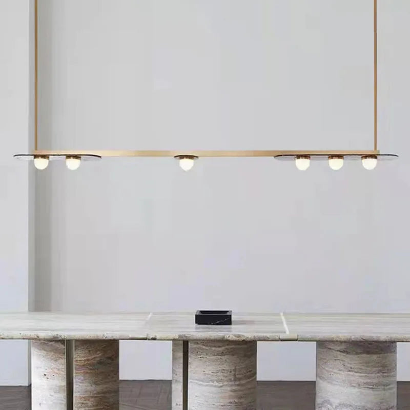 lustre en verre design art déco pour éclairage moderne - vue 5 sur 8
