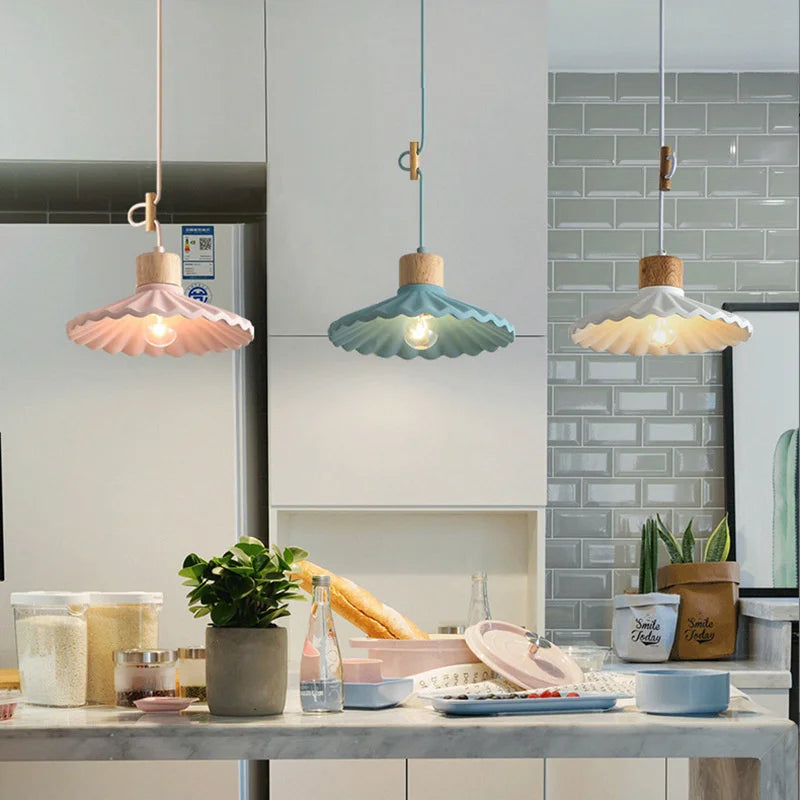 suspension moderne style nordique luminaire coloré macaron - vue 5 sur 11