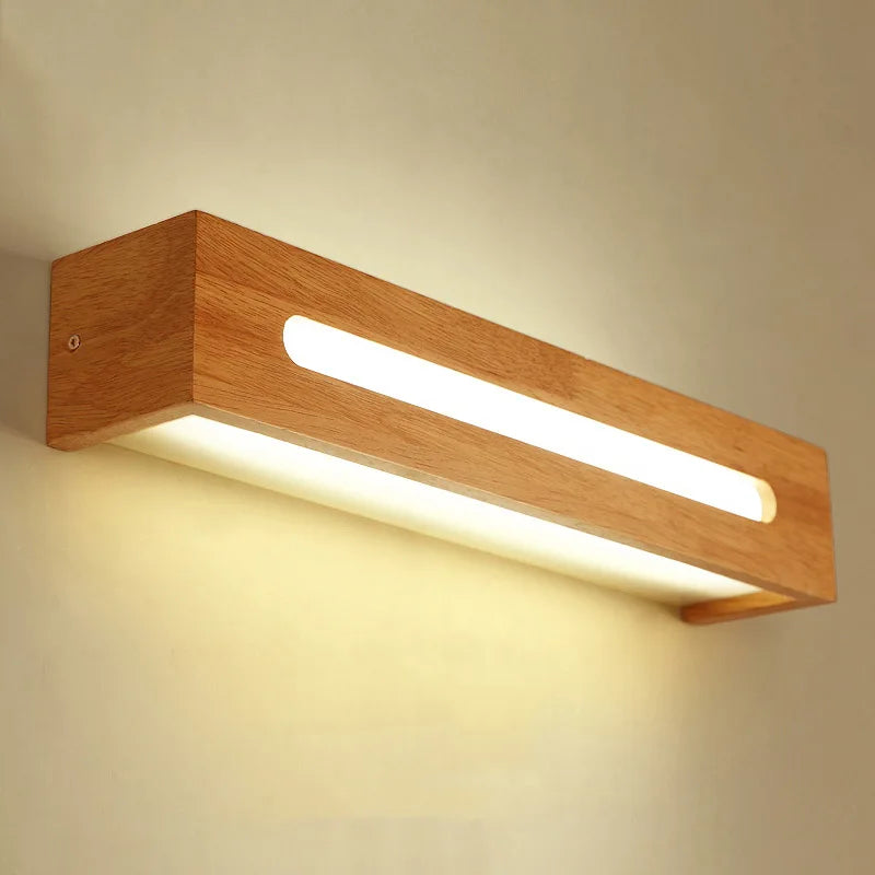applique murale led en bois massif style nordique pour lecture - vue 4 sur 10