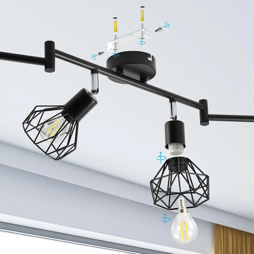 LED E14 ceiling light rotating 350 °, spotlight wall light, suitable for kitchen, living room, bedroom LED wall lights - vue 5 sur 7