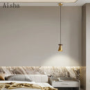 Pendelleuchte aus Nussbaumholz und Kupfer mit elegantem Design für ein stilvolles Interieur