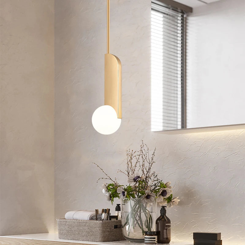 Suspension design chromée dorée nordique pour chambre à coucher - vue 3 sur 8