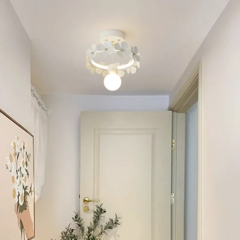 Nordique crème vent chambre chevet applique moderne salon créatif fleur Table lustre couloir balcon lampe décorative - vue 3 sur 12