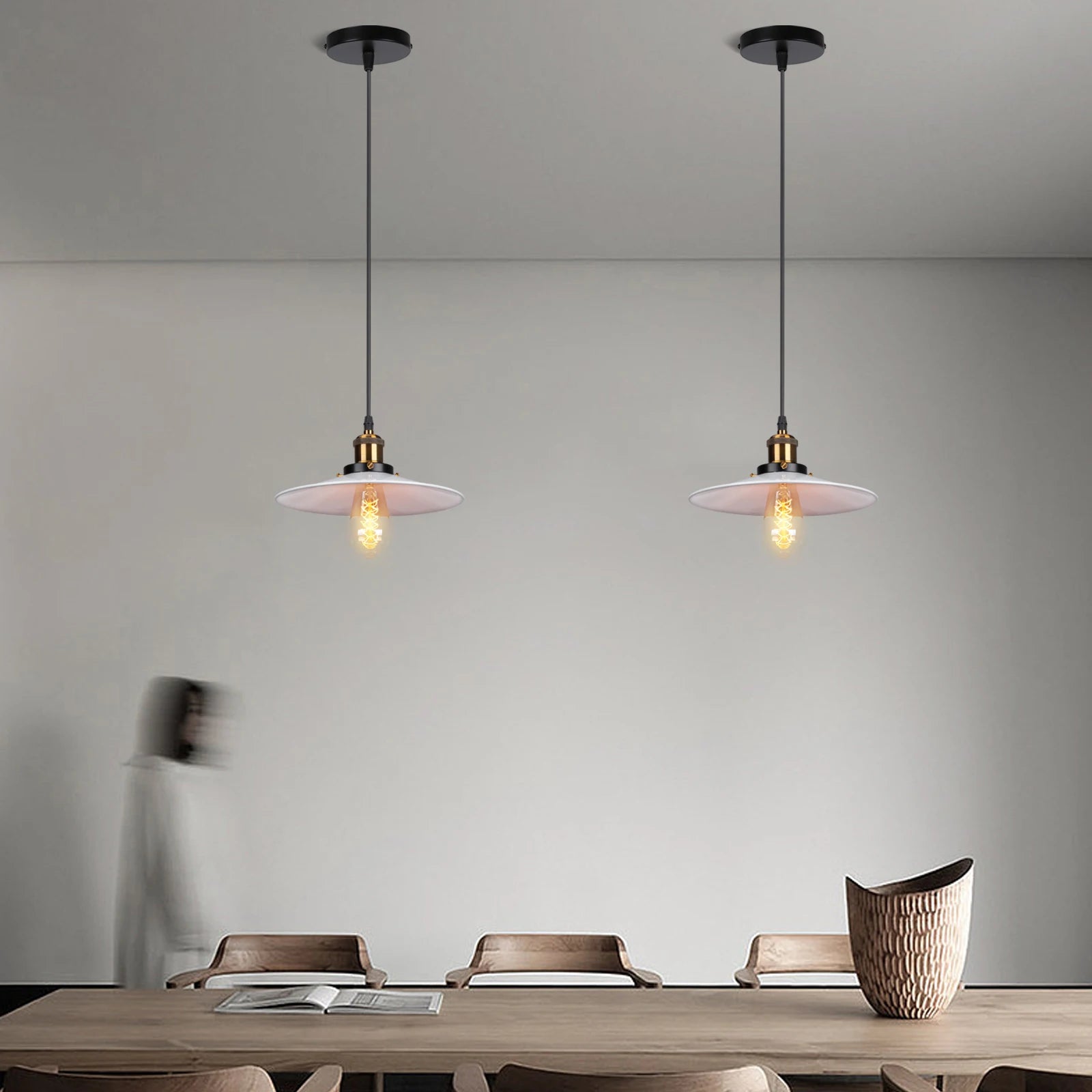 lampes suspendues rétro industrielles pour éclairage intérieur vintage - vue 9 sur 8