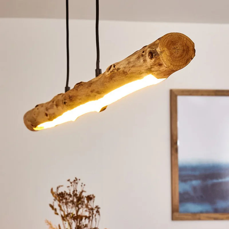 Minimalistische Pendelleuchte aus Holz - vue 4 sur 5